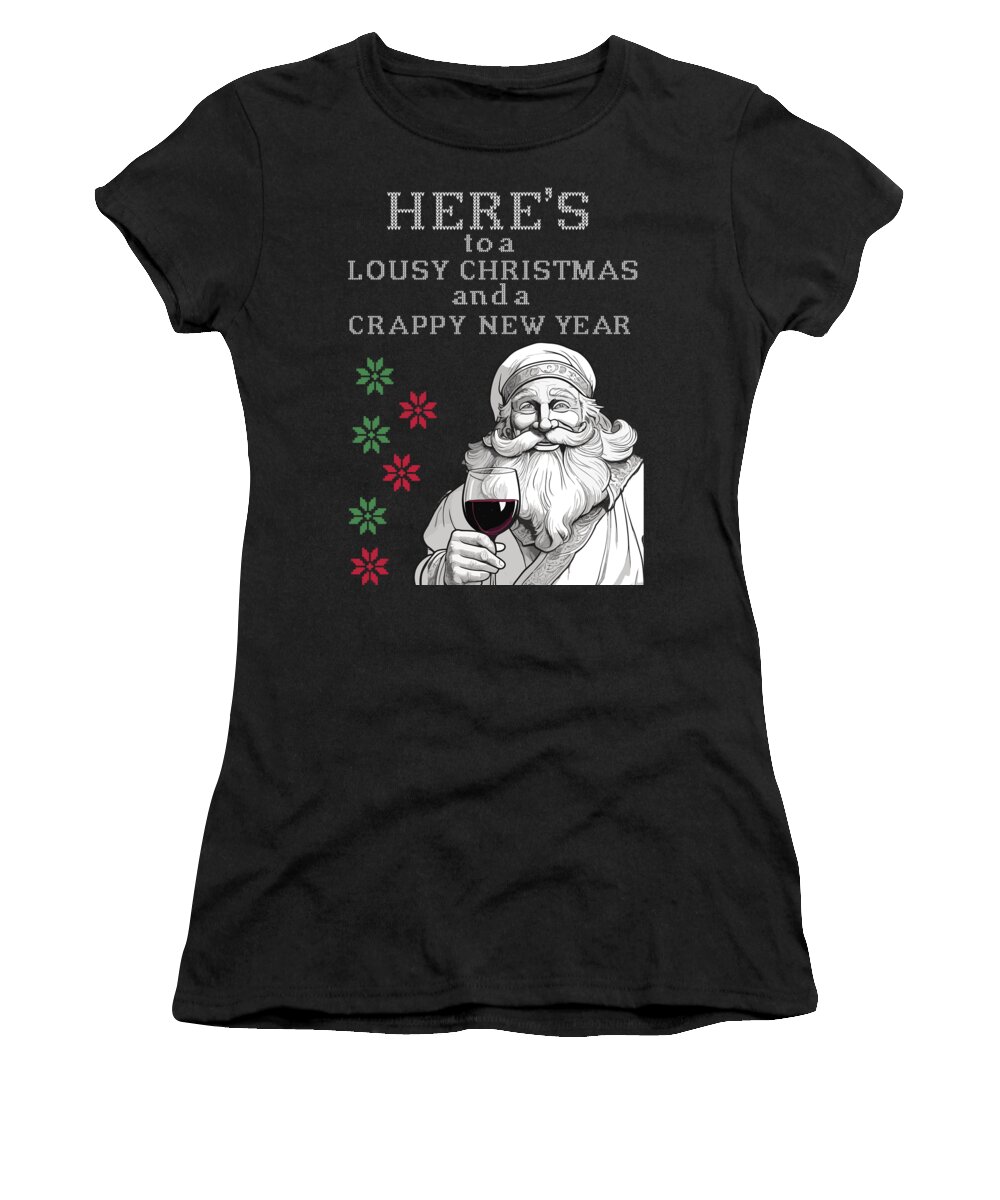 Santa Women's T-Shirt featuring the digital art Santa Funny Christmas Cheer by Long Shot