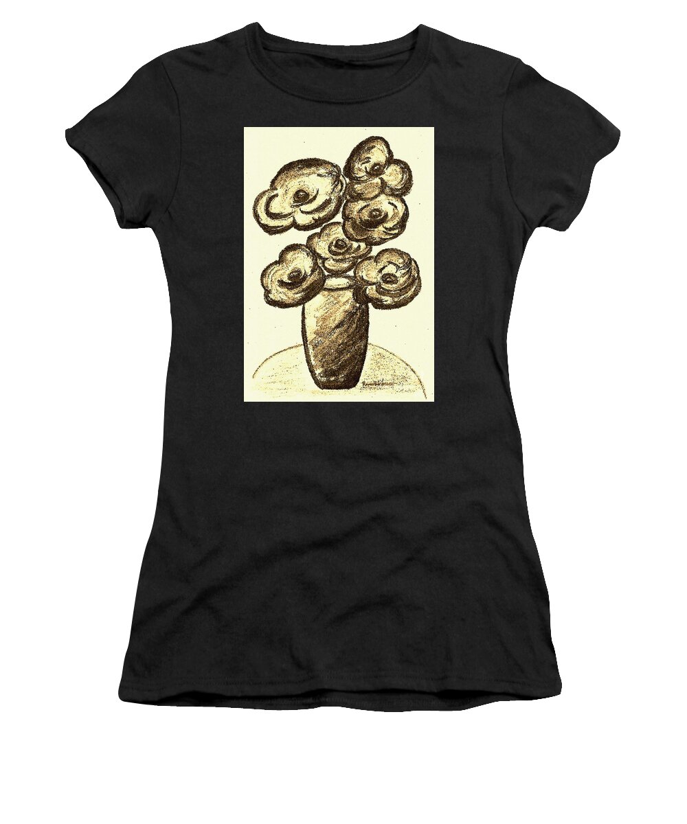 Sepia Women's T-Shirt featuring the painting Sepia Romance by Ramona Matei