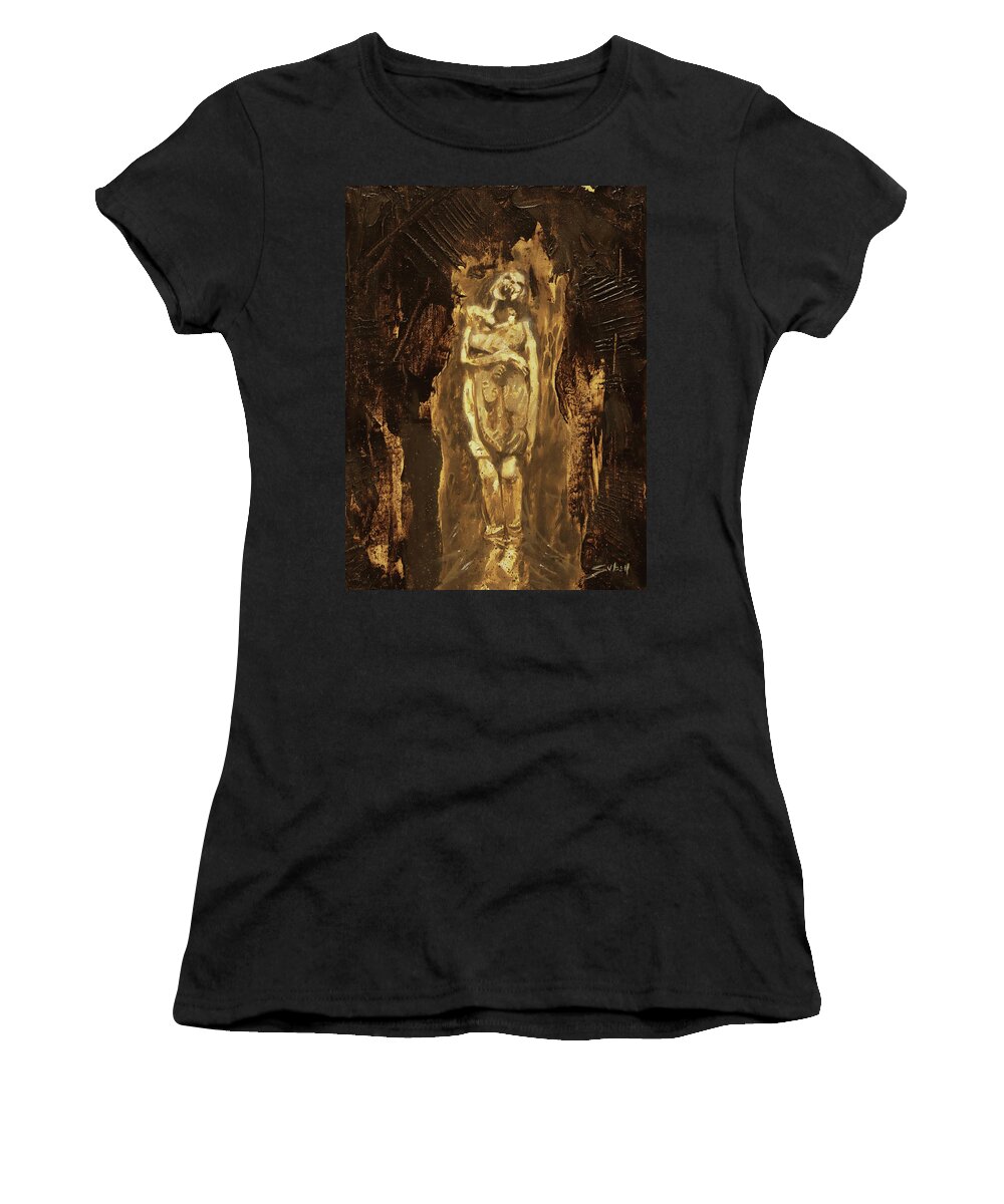 Skull Women's T-Shirt featuring the painting Sepulchral Shriek by Sv Bell