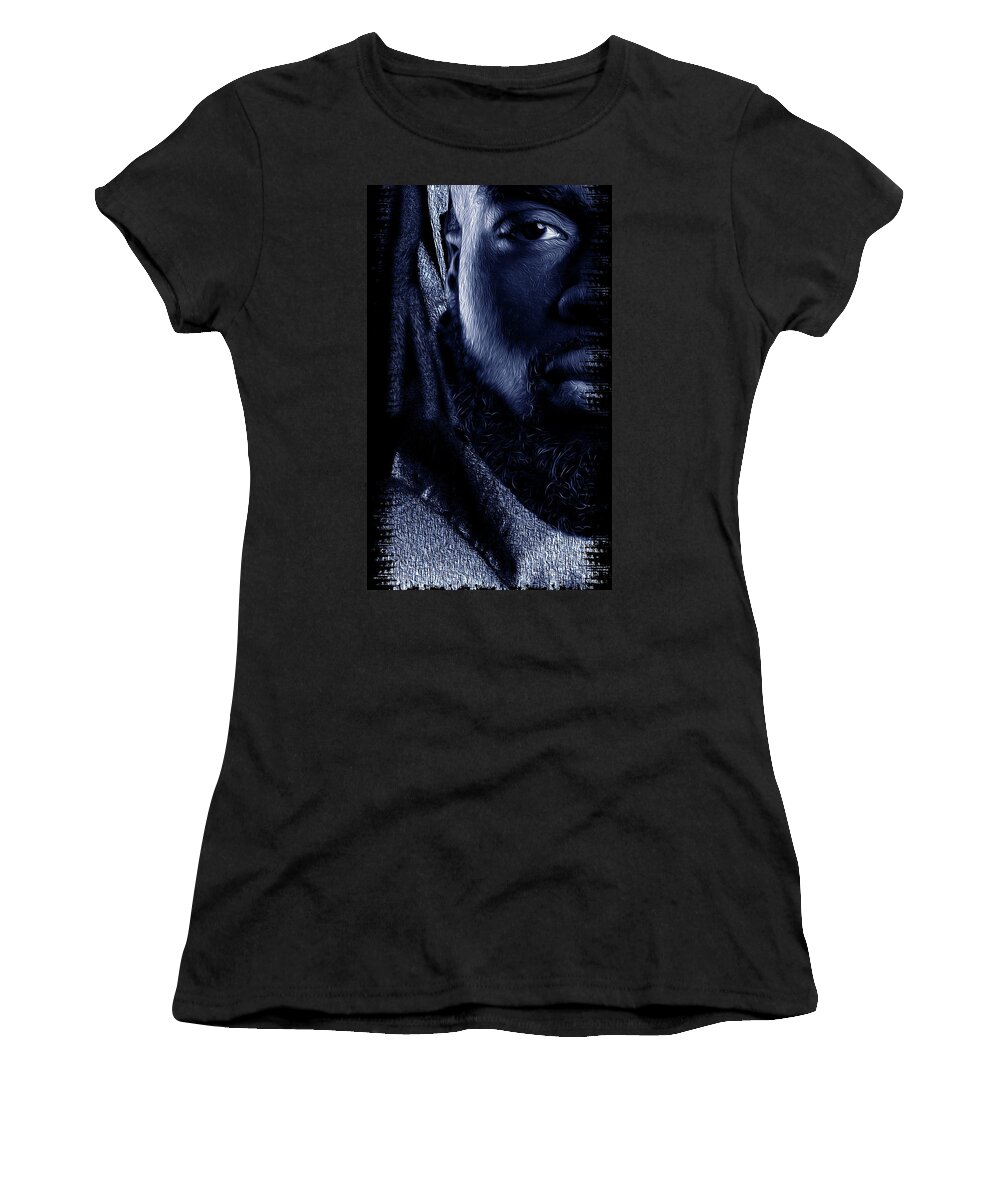 Shades Collection 2 Women's T-Shirt featuring the digital art Shades of Black 1 by Aldane Wynter