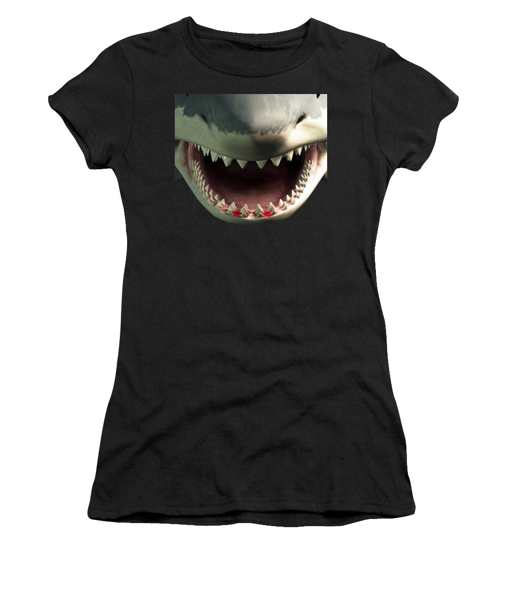Mask Women's T-Shirt featuring the digital art Shark Teeth by Daniel Eskridge
