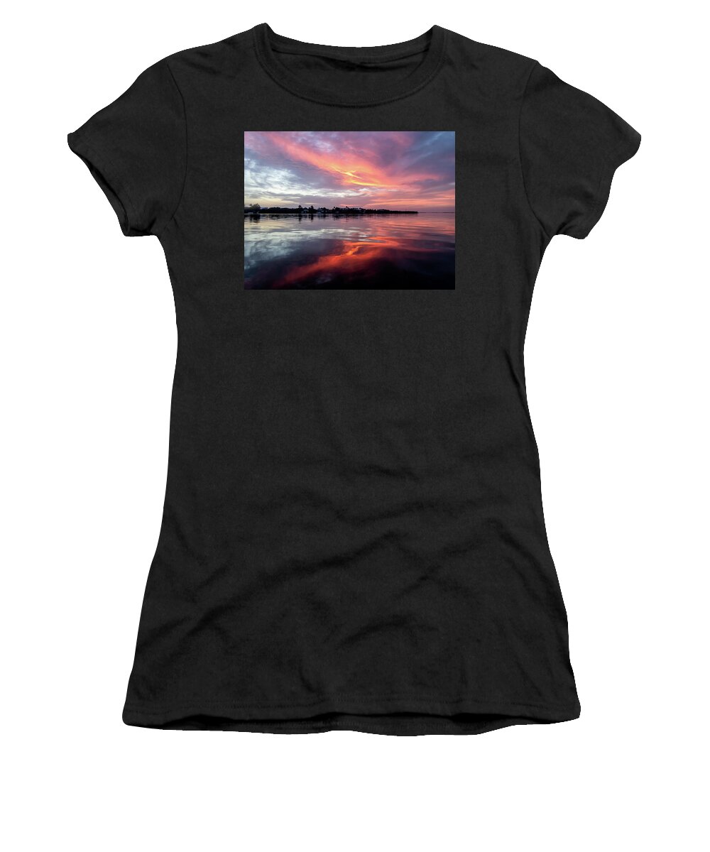 Sunset Women's T-Shirt featuring the photograph Silent Poetry by Louise Lindsay