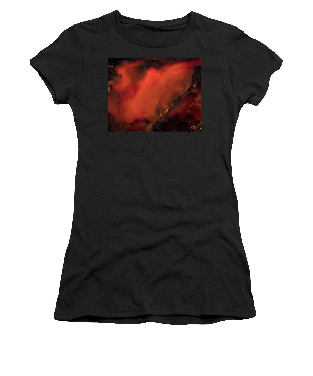 Orange Women's T-Shirt featuring the painting Solaris by Tamara Nelson