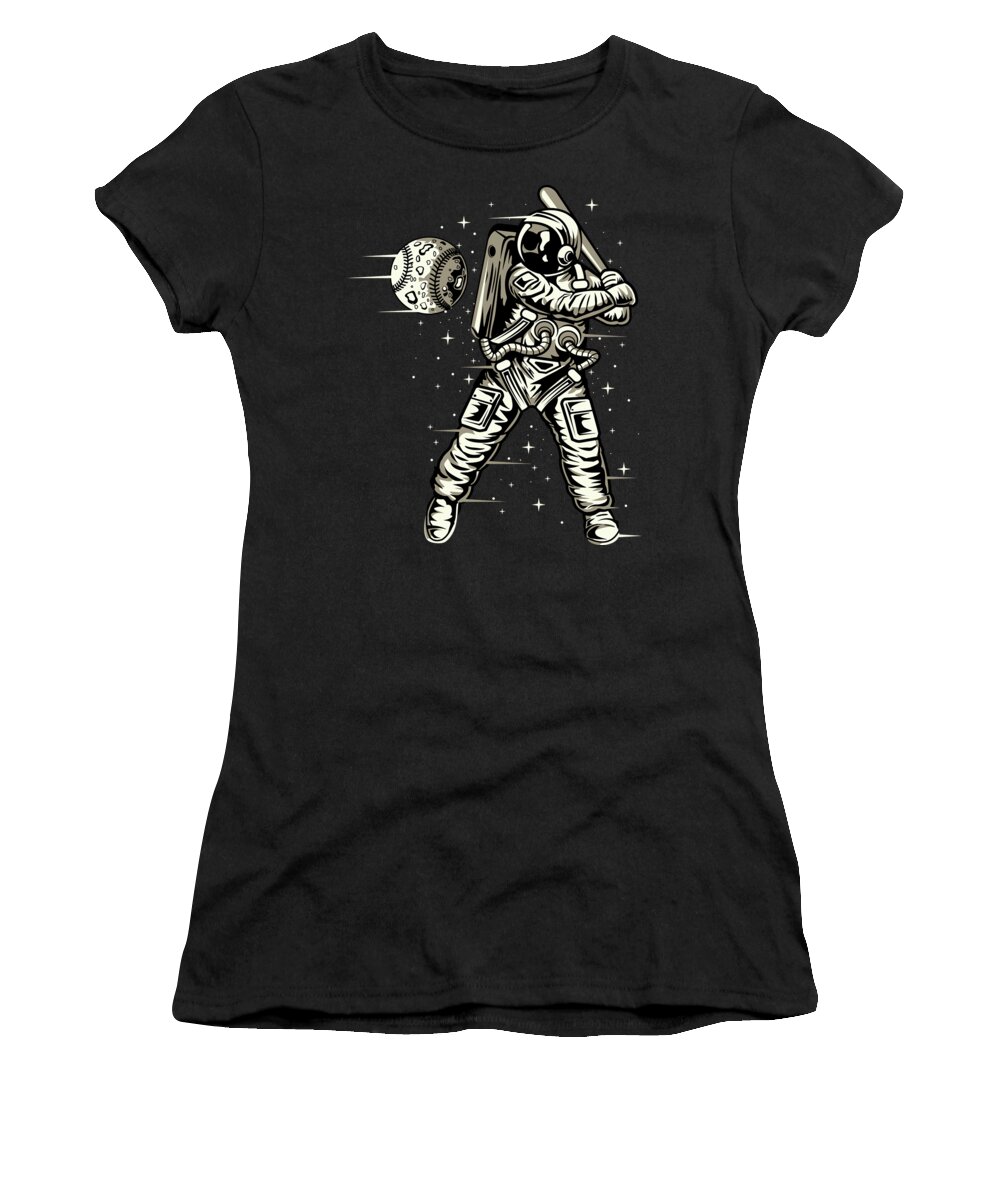 Astronaut Women's T-Shirt featuring the digital art Space Baseball Astronaut by Jacob Zelazny
