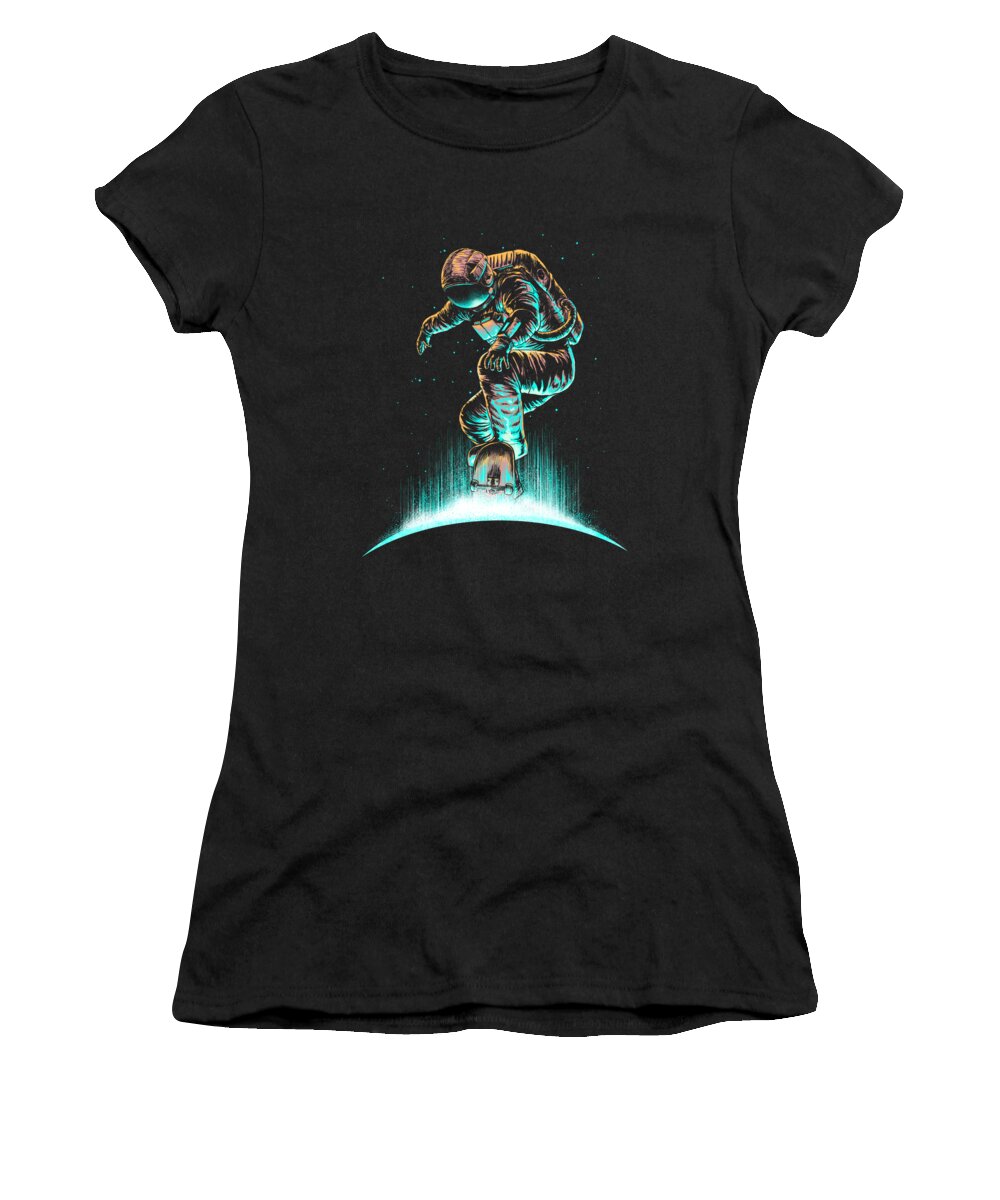 Space Grind Women's T-Shirt featuring the digital art Space Grind by Digital Carbine