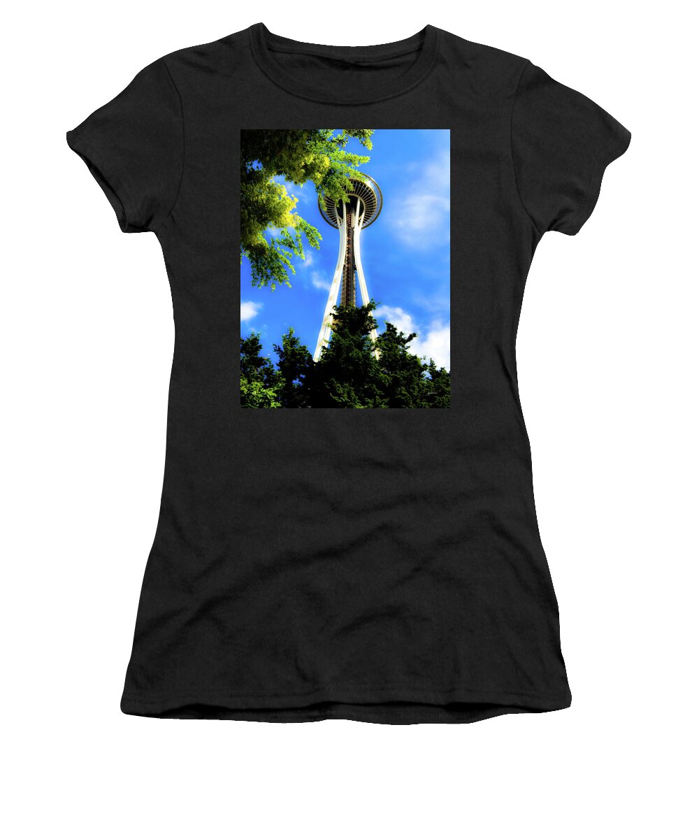 Space Needle Women's T-Shirt featuring the photograph Space Needle by Gary Gunderson