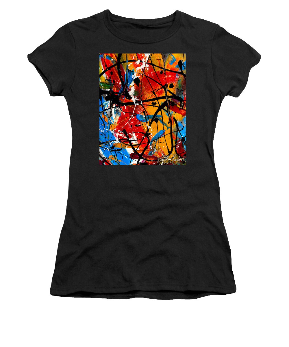 Abstract Women's T-Shirt featuring the painting Spam Filter On by Neal Barbosa