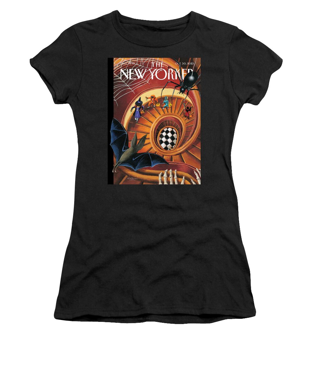 151442 Women's T-Shirt featuring the painting Spooky Spiral by Mark Ulriksen