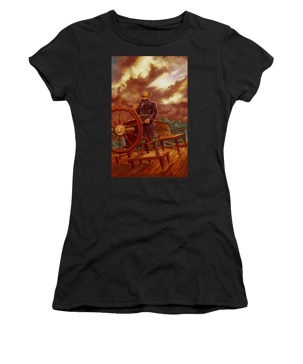 Freedom Women's T-Shirt featuring the painting Staying on Course by Hans Neuhart