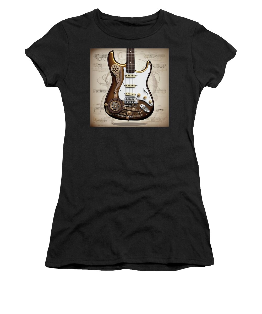 Guitar Women's T-Shirt featuring the digital art SteamCast by James Barnes