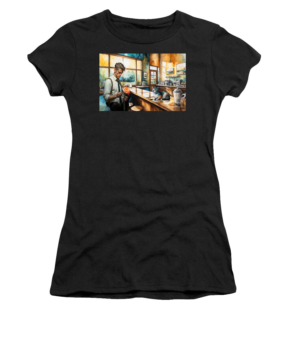 Man Women's T-Shirt featuring the digital art Stood Up by Deb Nakano