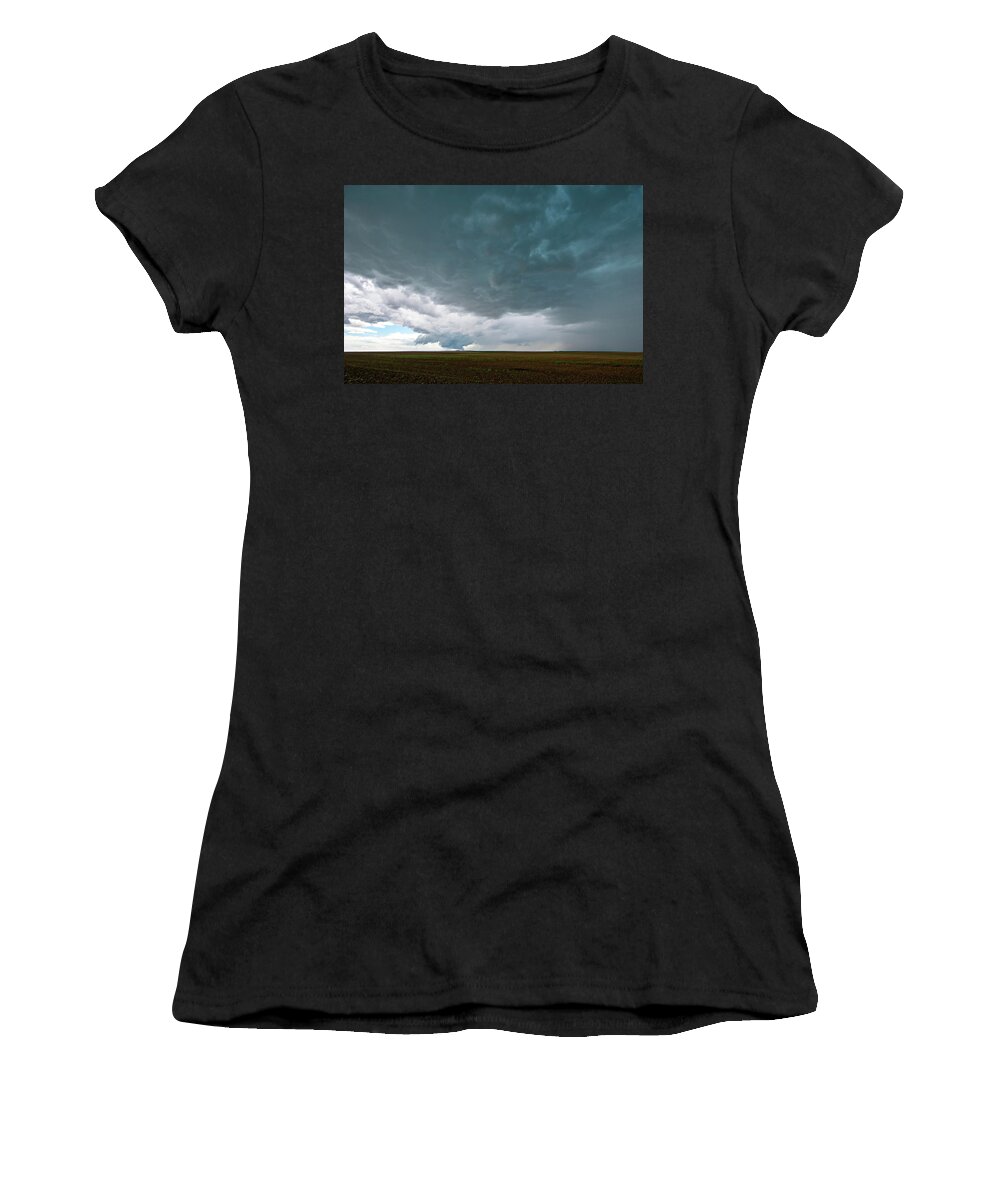 Storm Women's T-Shirt featuring the photograph Storm over the Plains by Wesley Aston