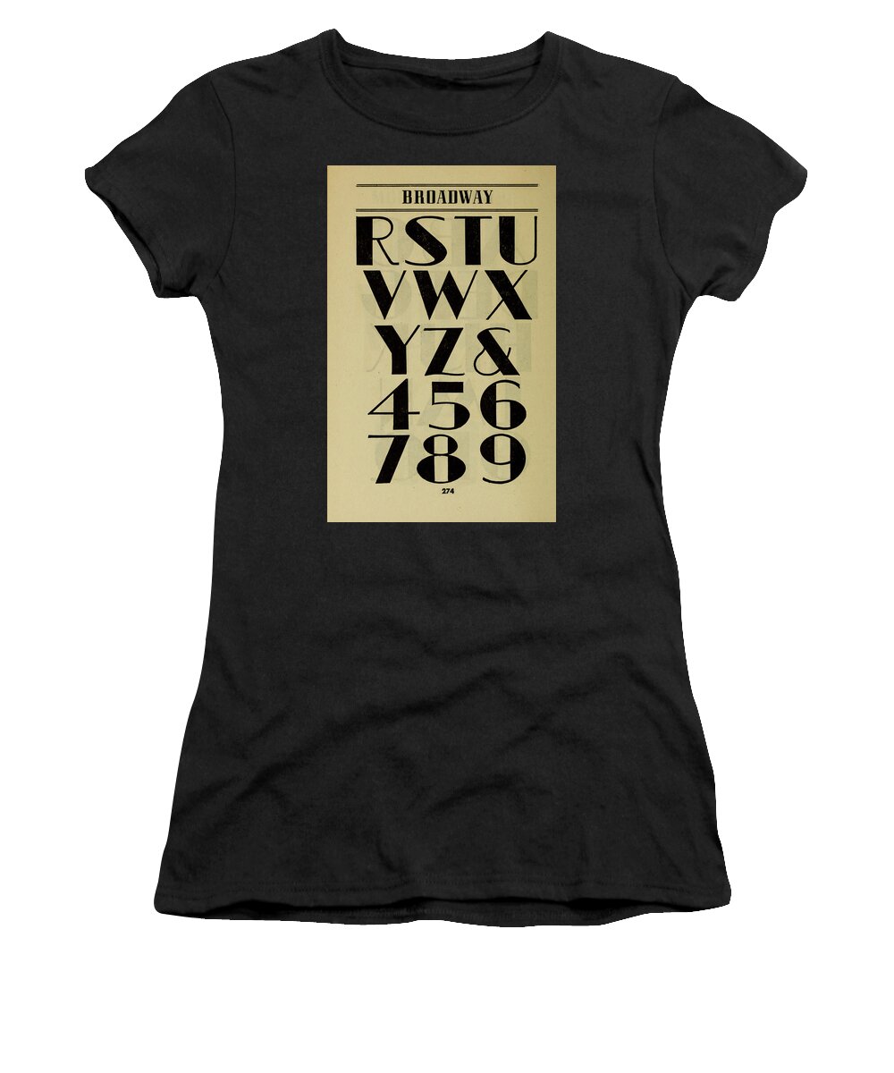 Painting Women's T-Shirt featuring the painting Studio handbook lettering over 250 pages, lettering, design and layouts, new alphabets 8 by MotionAge Designs