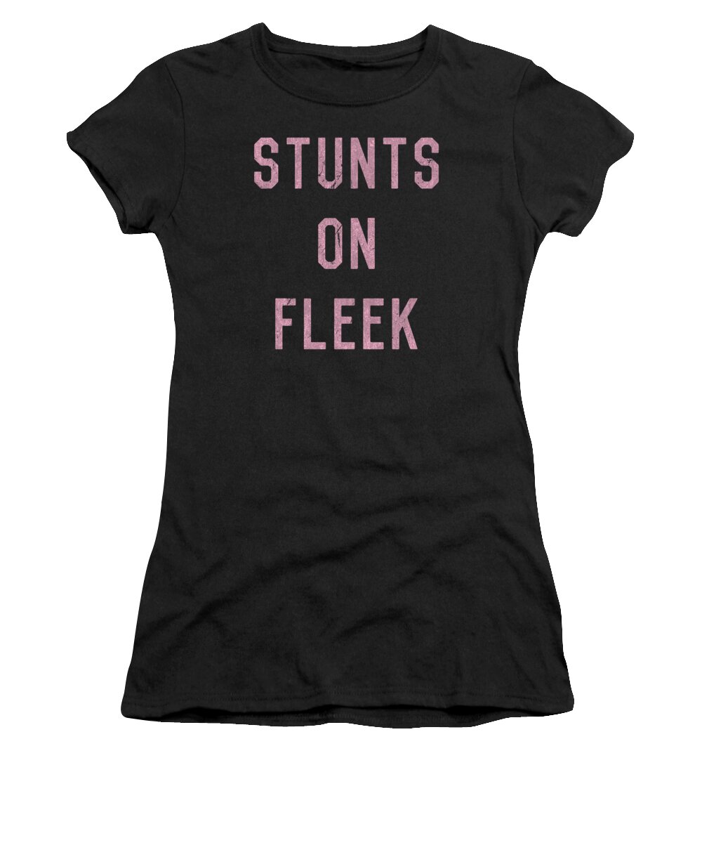 Funny Women's T-Shirt featuring the digital art Stunts On Fleek Cheer Cheerleading by Flippin Sweet Gear