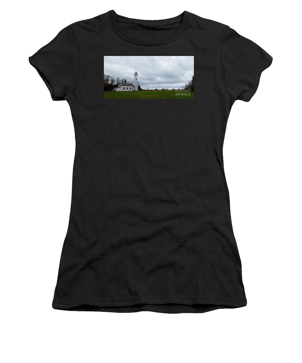 Sturgeon Women's T-Shirt featuring the photograph Sturgeon Point Ligthouse, Lake Huron by Rich S