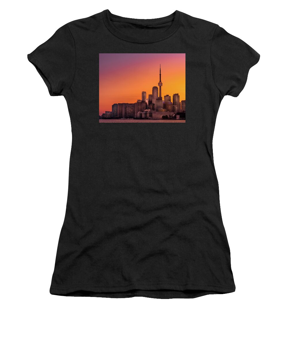 Cn Tower Women's T-Shirt featuring the photograph Summer in the City by Dee Potter