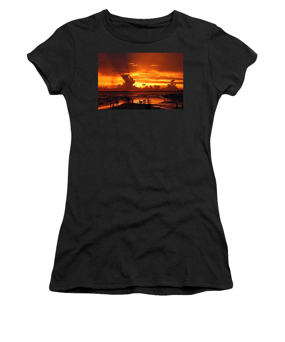 Sunset Women's T-Shirt featuring the photograph Sunset by Mingming Jiang