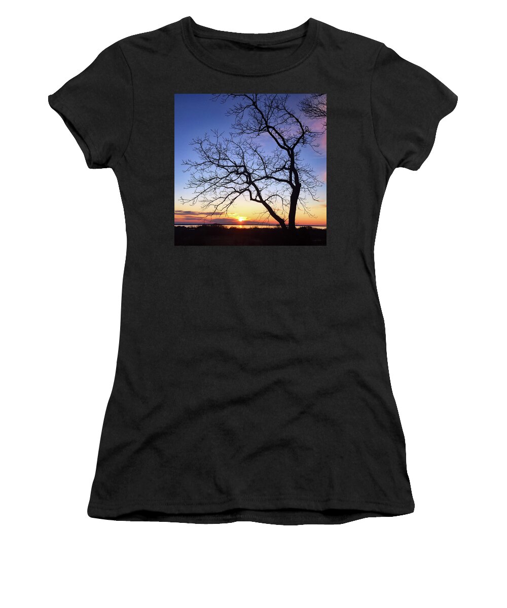 Autumn Women's T-Shirt featuring the photograph Sunset Over the Bay by David T Wilkinson