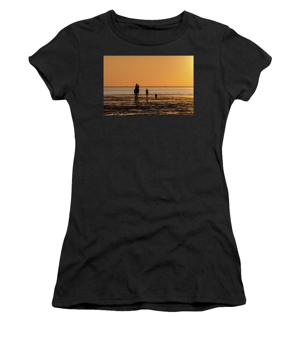 Hoylake Women's T-Shirt featuring the photograph Sunset Rider by Spikey Mouse Photography