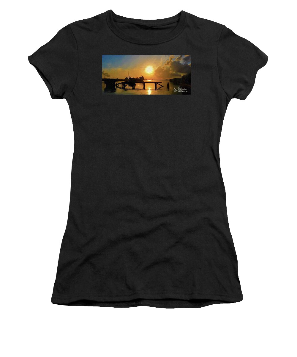 Sunset Women's T-Shirt featuring the photograph Sunset Seaway by GW Mireles