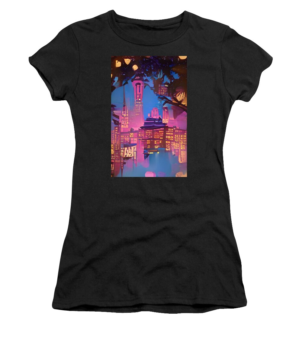  Women's T-Shirt featuring the digital art Surreal Reflect by Rod Turner