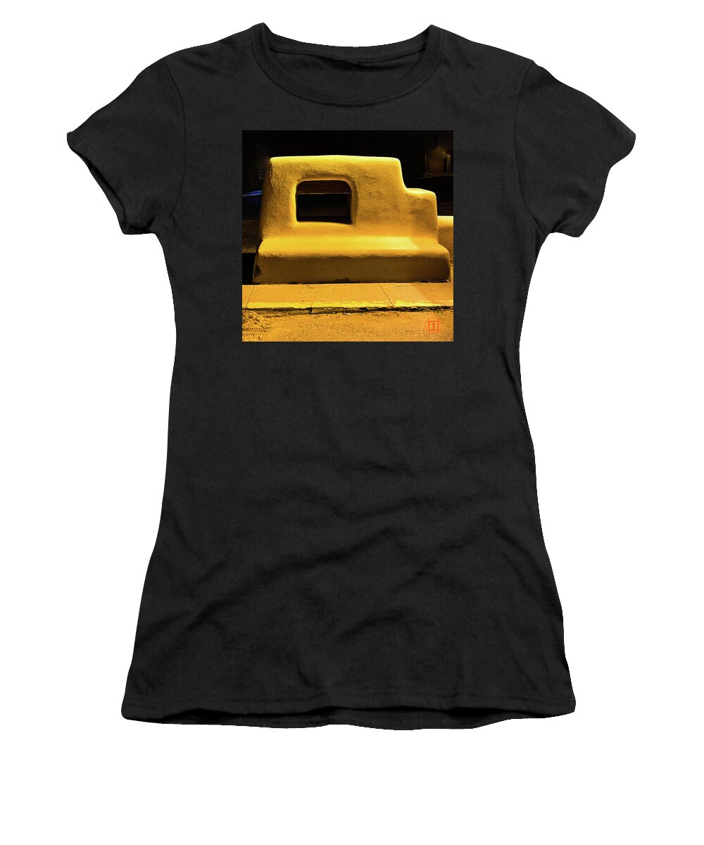 Bus Stop Women's T-Shirt featuring the photograph Taos Bus Stop by Grey Coopre