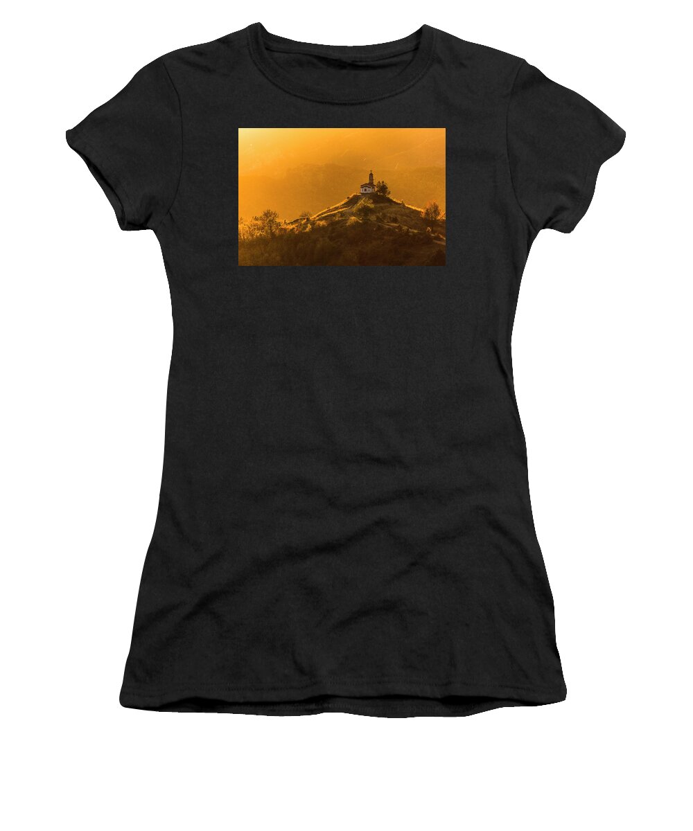 Bulgaria Women's T-Shirt featuring the photograph Temple In a Holy Mountain by Evgeni Dinev