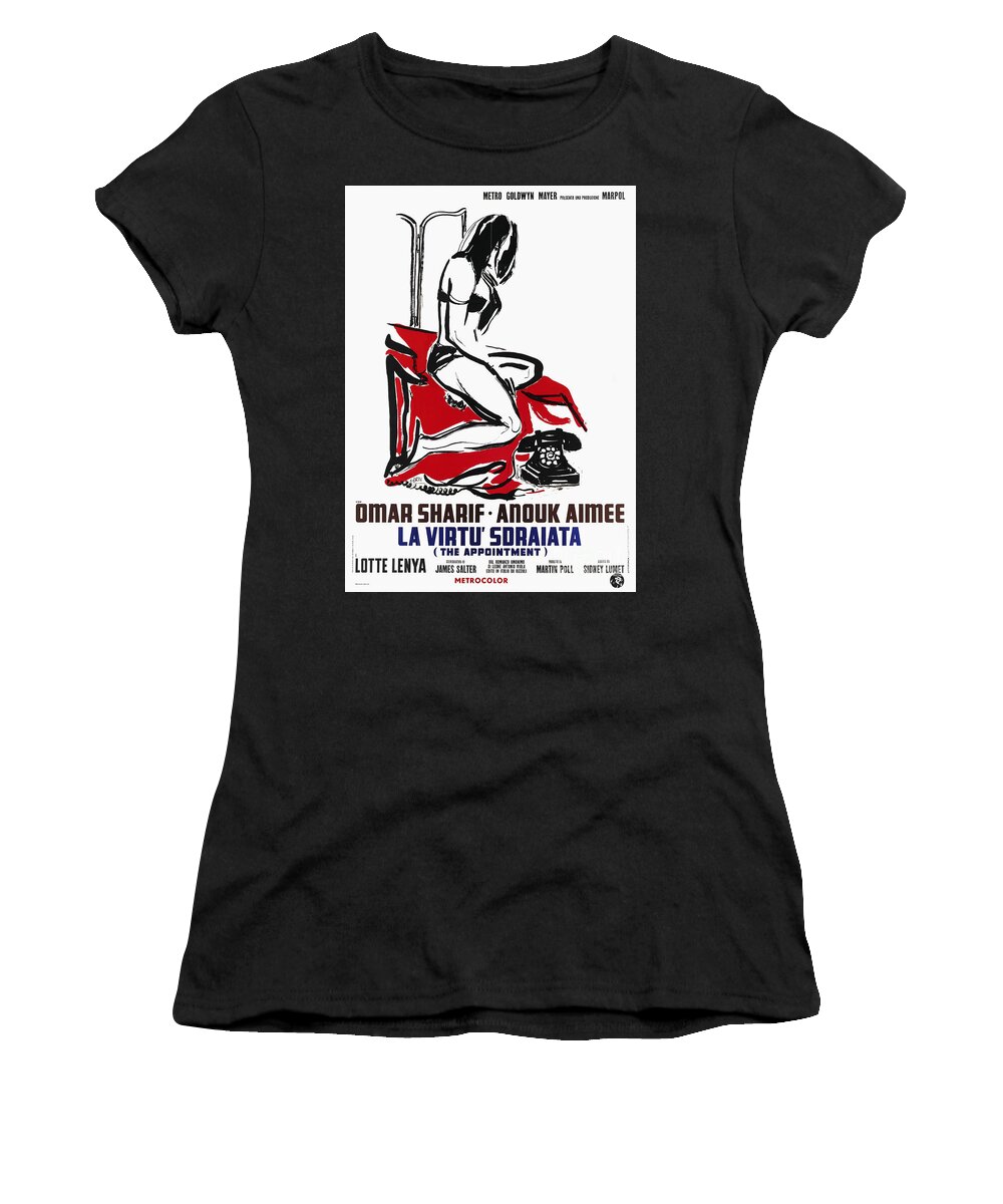 Appointment Women's T-Shirt featuring the digital art ''The Appointment'', 1969, movie poster by Movie World Posters