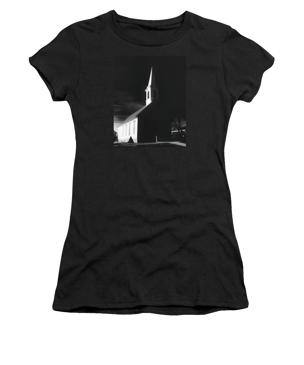 Black And White Women's T-Shirt featuring the photograph The Church by Jason Roberts