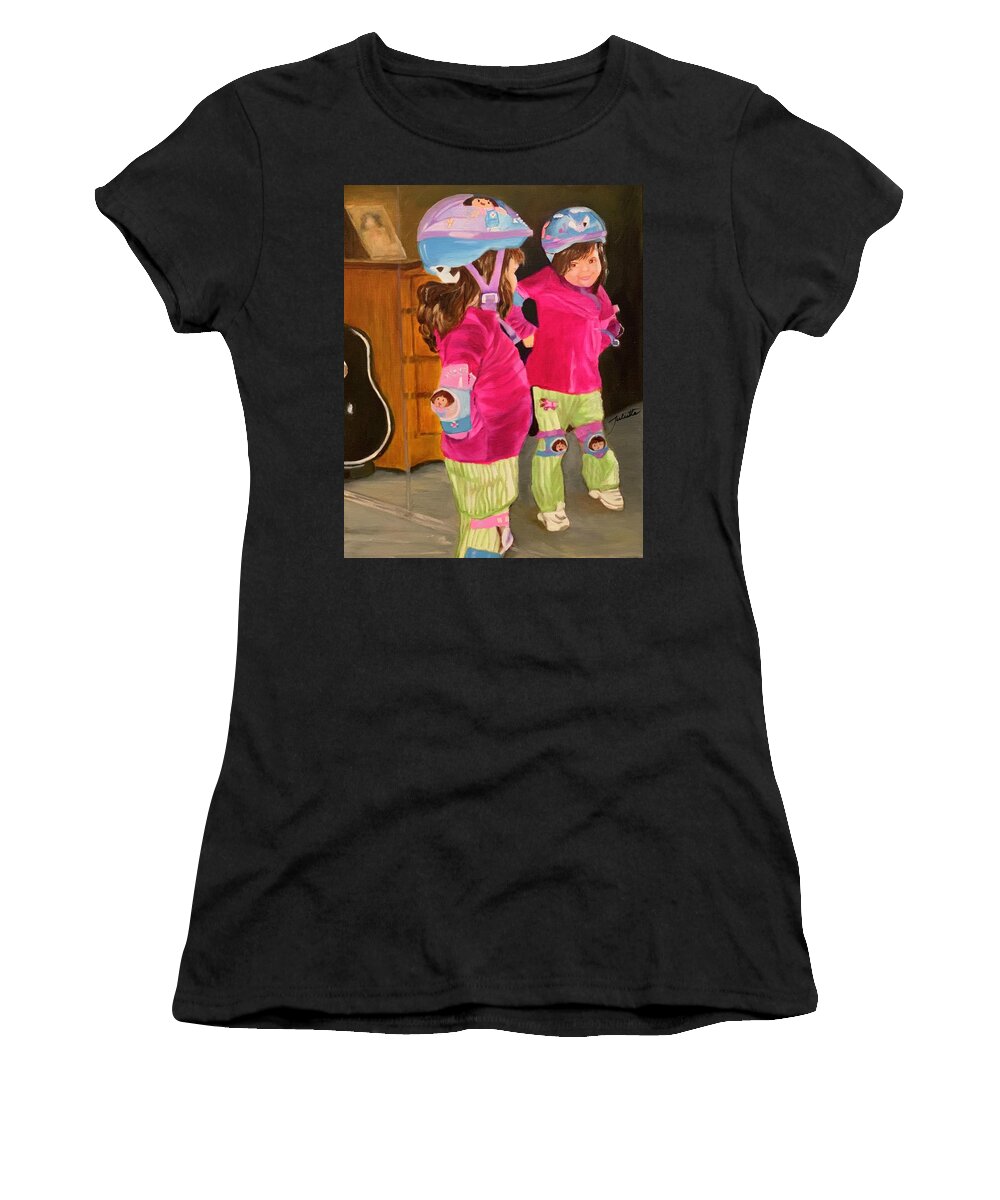 Toddler Women's T-Shirt featuring the painting The Cutest Of Them All by Juliette Becker