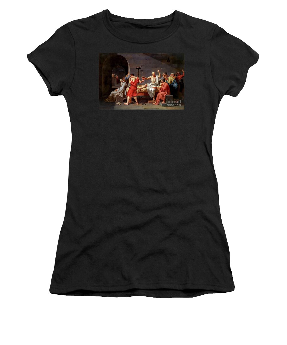 The Death Of Socrates Women's T-Shirt featuring the photograph The Death of Socrates by Jacques Louis David by Carlos Diaz