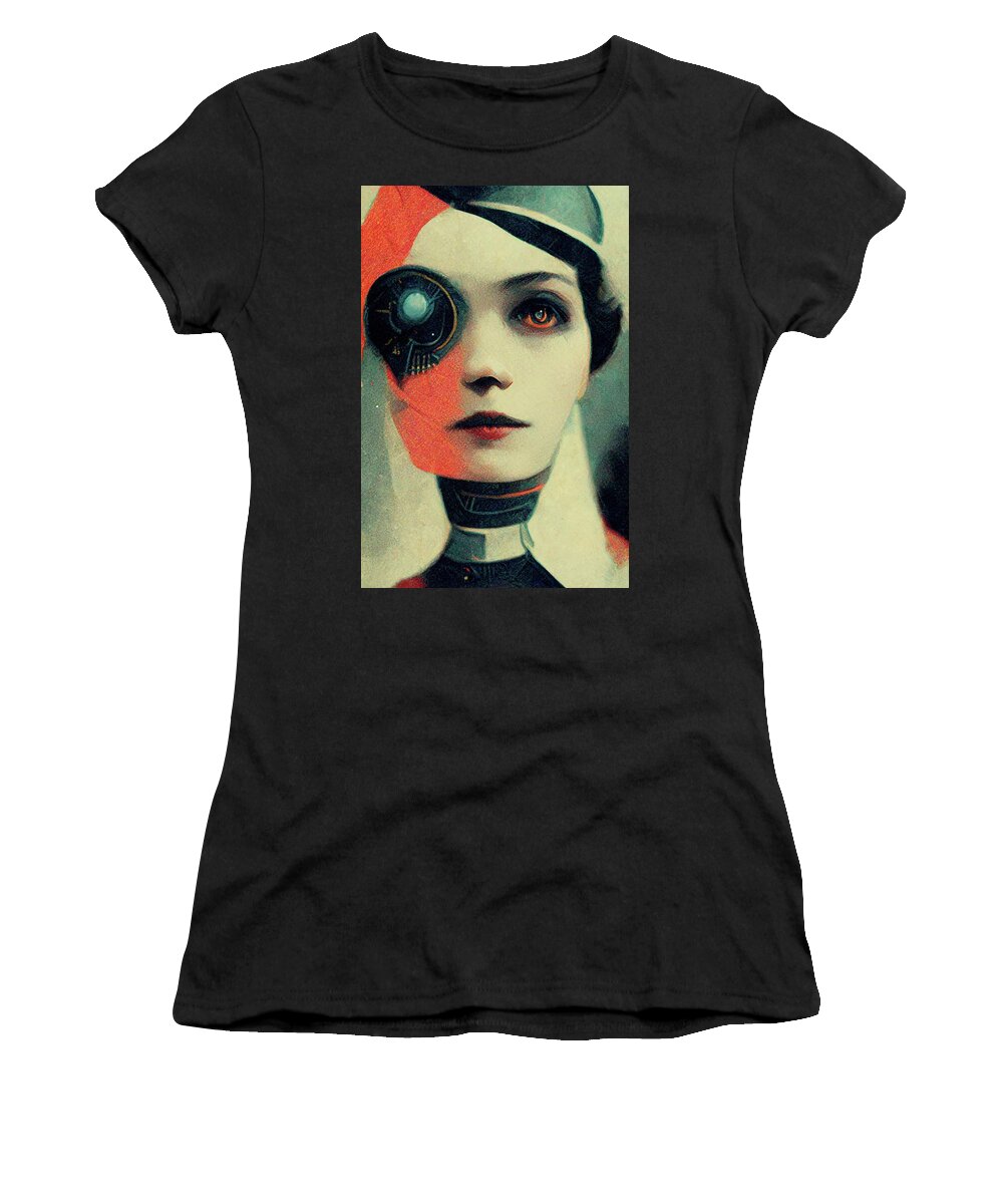 Cyborg Women's T-Shirt featuring the digital art The Future by Nickleen Mosher