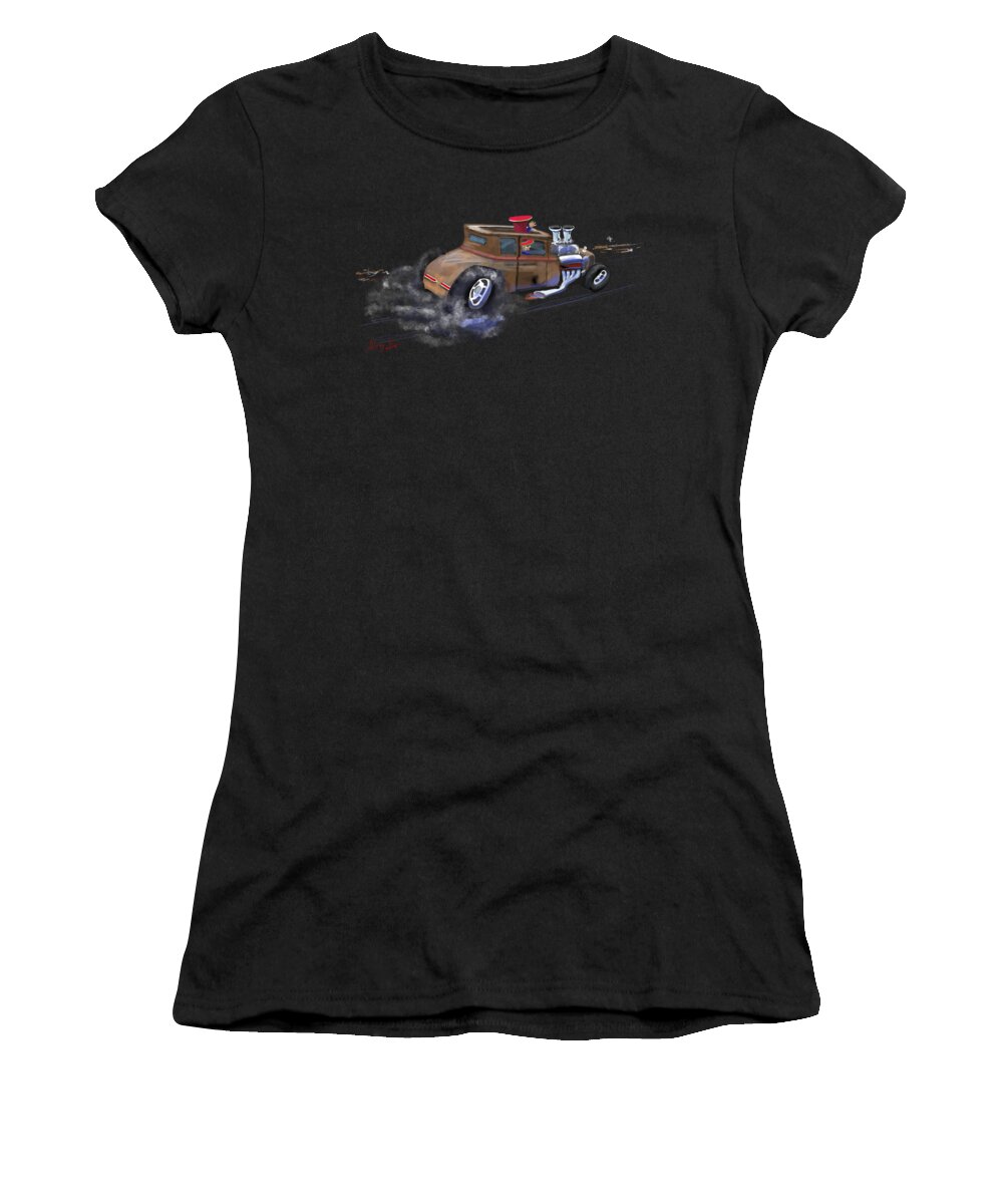Hot Rod Women's T-Shirt featuring the digital art The Mad Hatter by Doug Gist