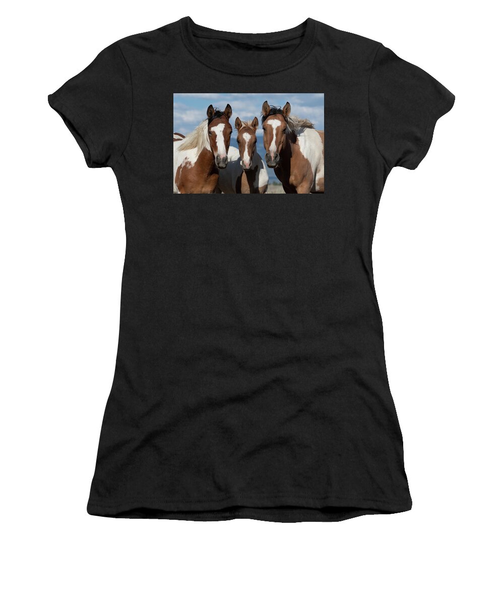 Wild Horses Women's T-Shirt featuring the photograph The Perfect Pose by Mary Hone