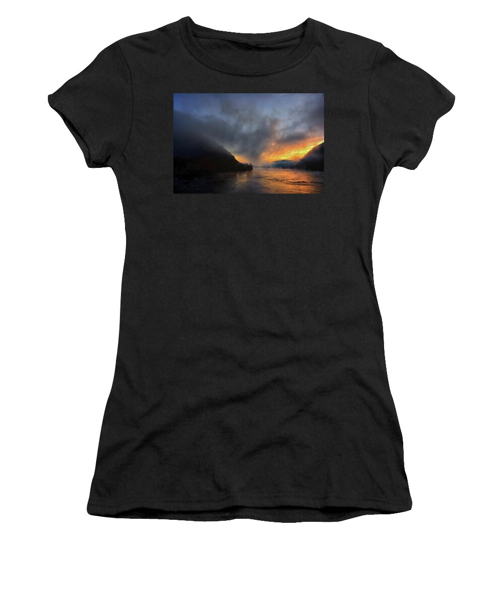 The Point Harpers Ferry At Sunrise Women's T-Shirt featuring the photograph The Point Harpers Ferry at Sunrise by Raymond Salani III