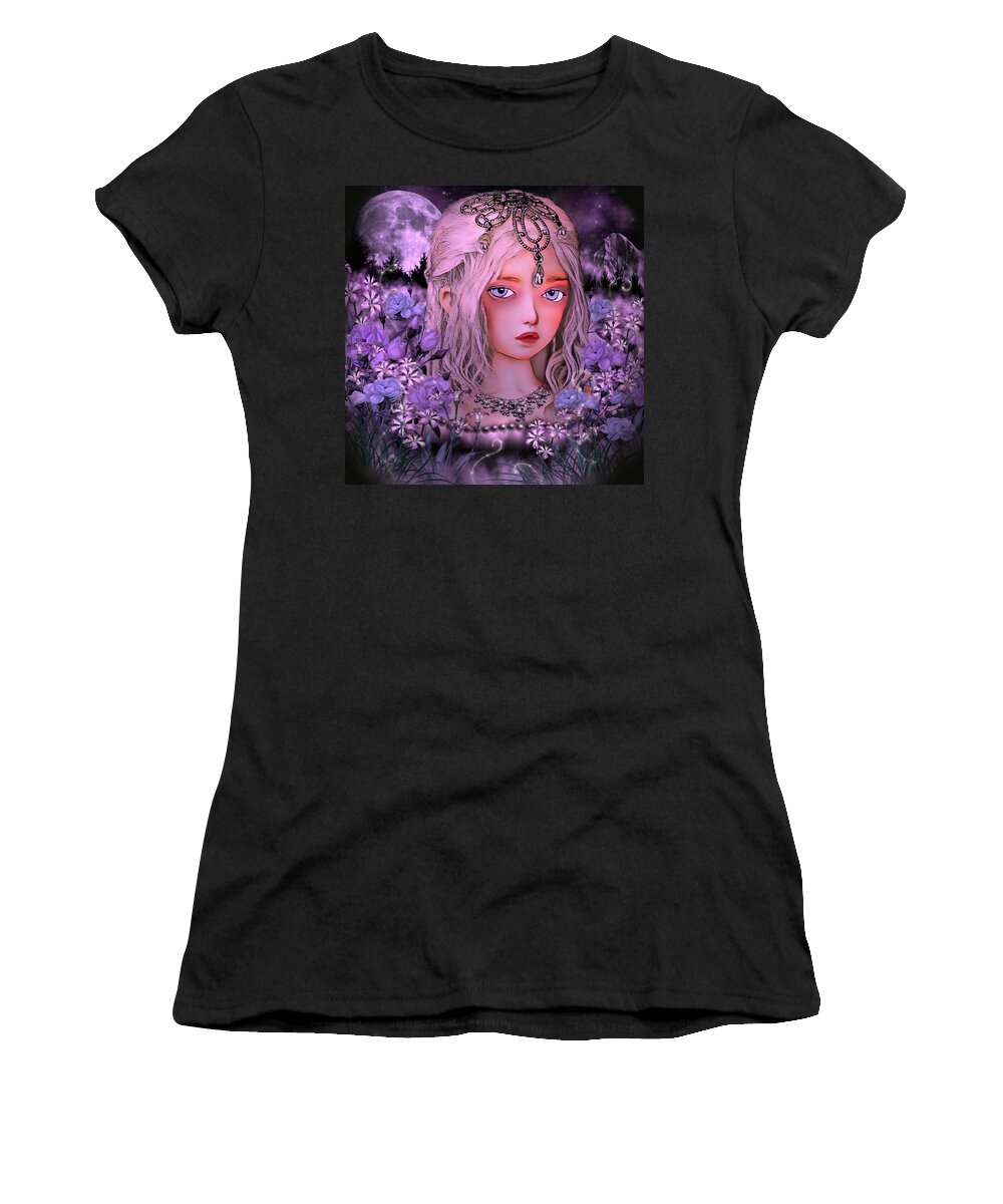Digital Art Women's T-Shirt featuring the digital art The Princess in the Rose Garden by Artful Oasis