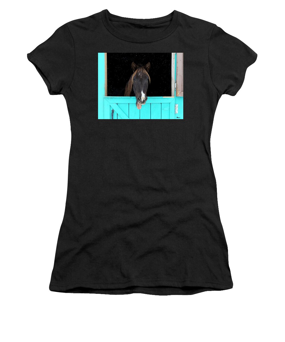 Barn Women's T-Shirt featuring the photograph The Yawn by Maresa Pryor-Luzier