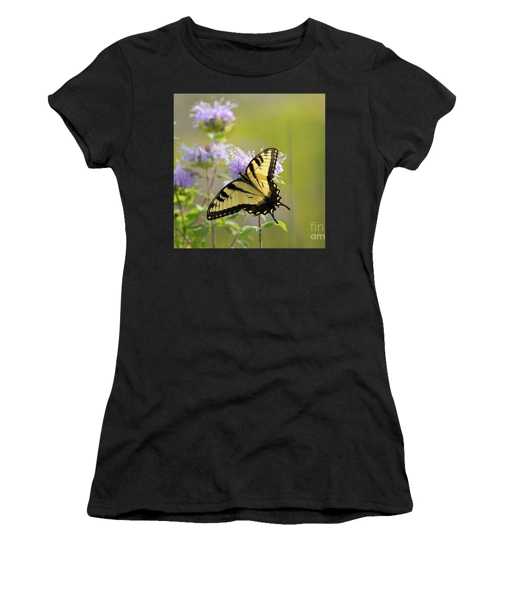 Wildflower Garden Women's T-Shirt featuring the photograph Tiger Swallowtail - Butterflies by Rehna George