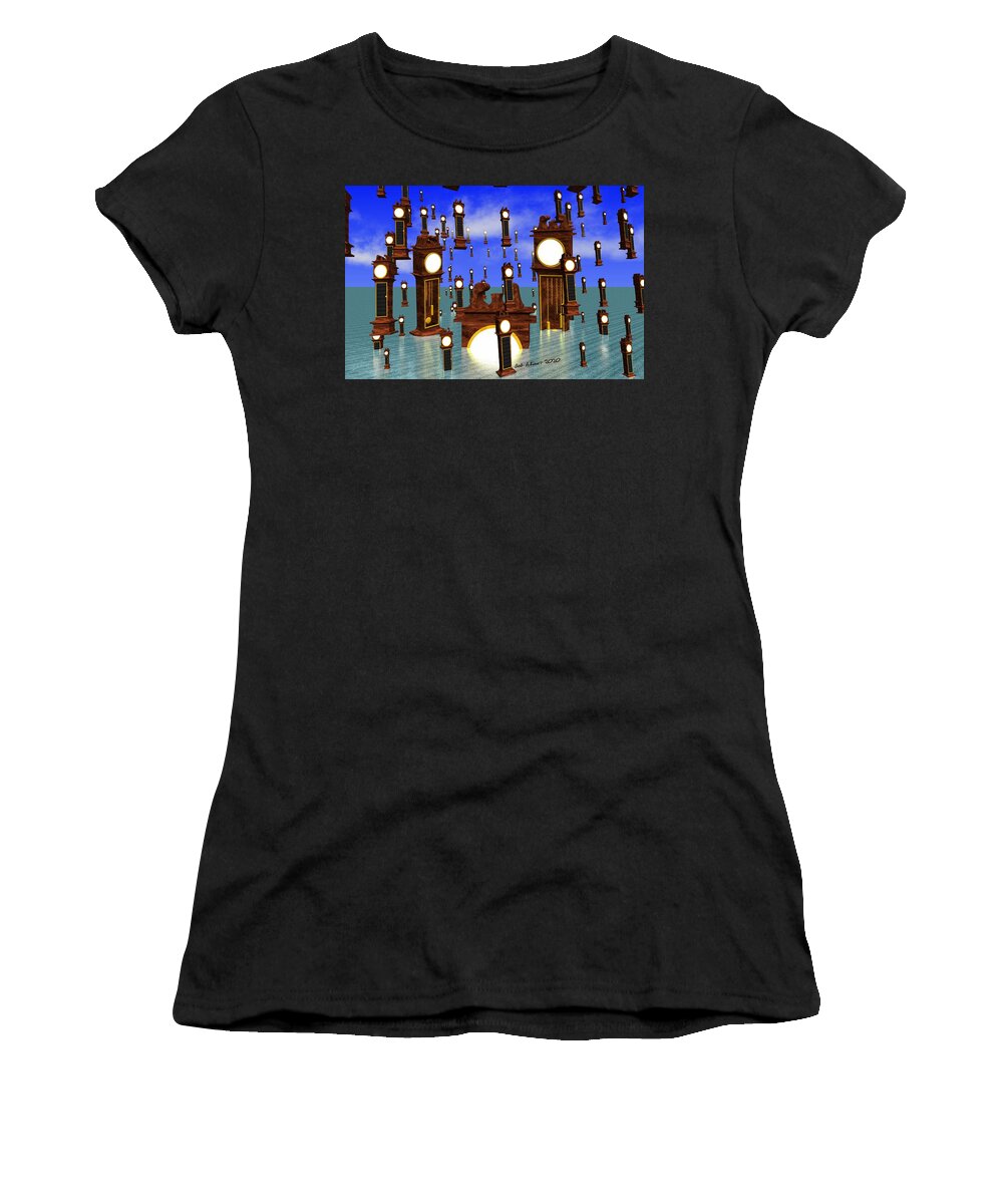 Digital Surreal Surrealism Women's T-Shirt featuring the digital art Time and Again by Bob Shimer