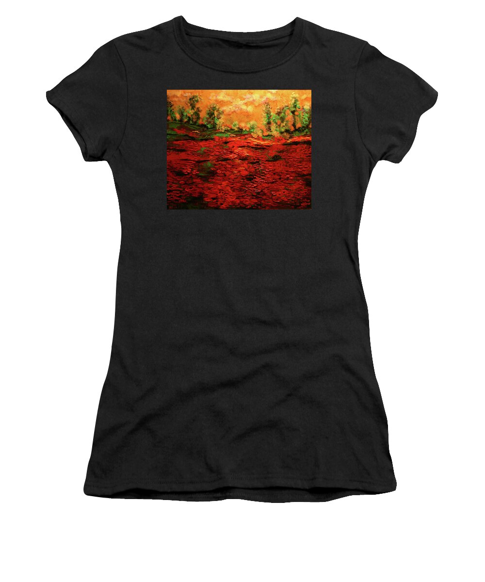 Poppies Women's T-Shirt featuring the painting Tuscany by Marilyn Quigley
