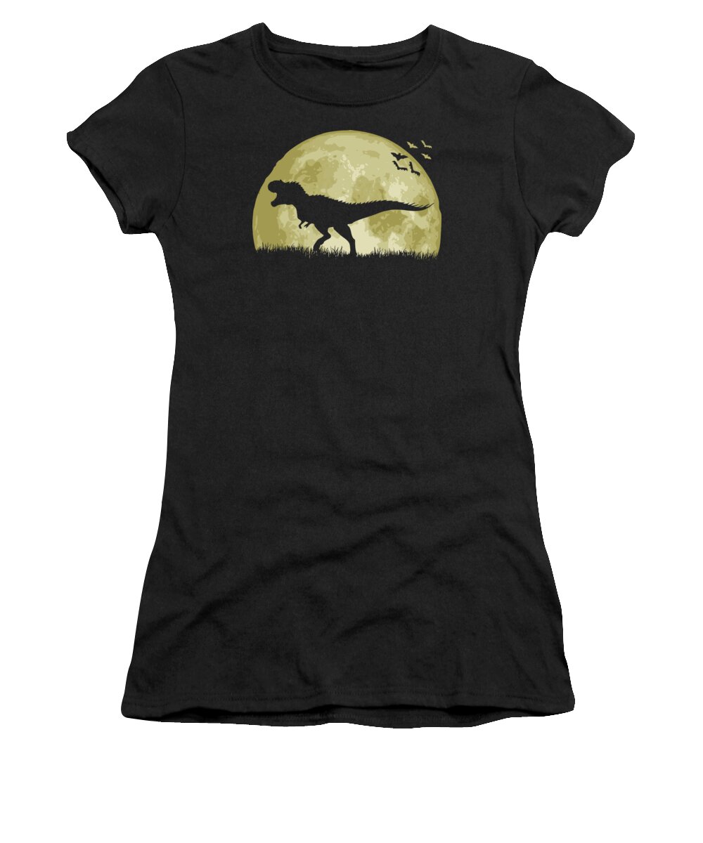 Tyrannosaurus Women's T-Shirt featuring the digital art Tyrannosaurus Full Moon by Megan Miller