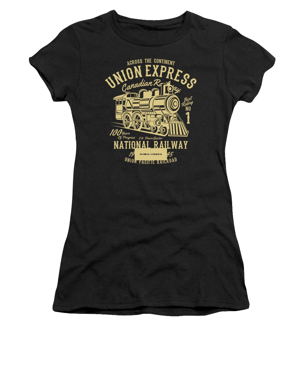 Train Women's T-Shirt featuring the digital art Union Express National Railway by Jacob Zelazny