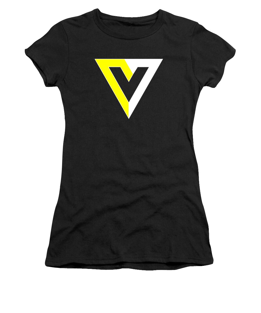 Funny Women's T-Shirt featuring the digital art V Is For Voluntary AnCap Anarcho-Capitalism by Flippin Sweet Gear
