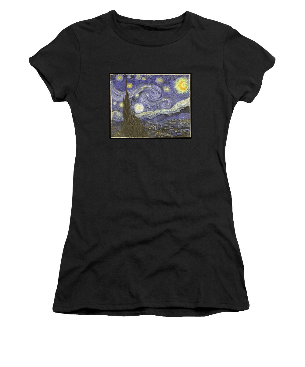 Cool Women's T-Shirt featuring the digital art Van Goh Starry Night by Flippin Sweet Gear
