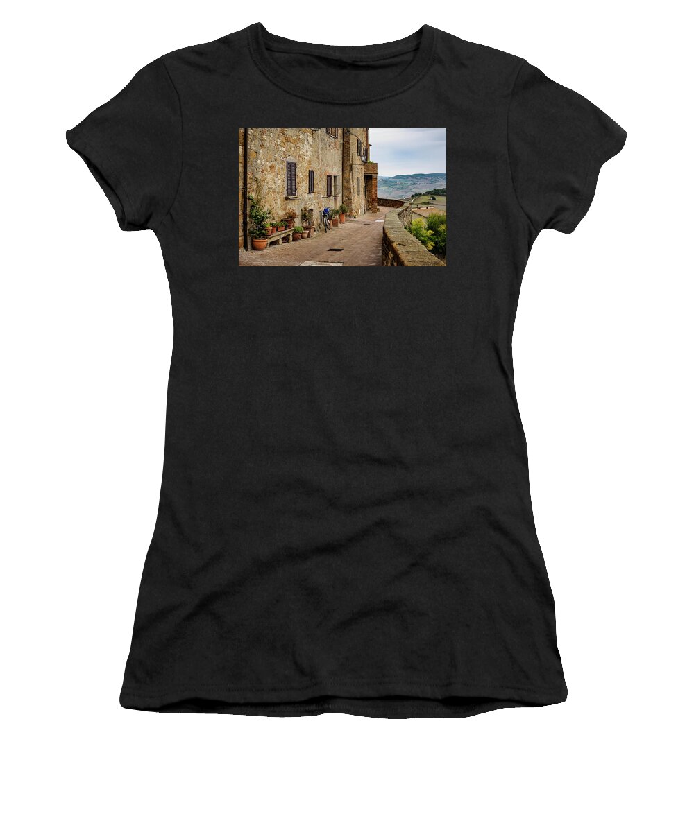 Italy Women's T-Shirt featuring the photograph Views from the village wall by Robert Miller