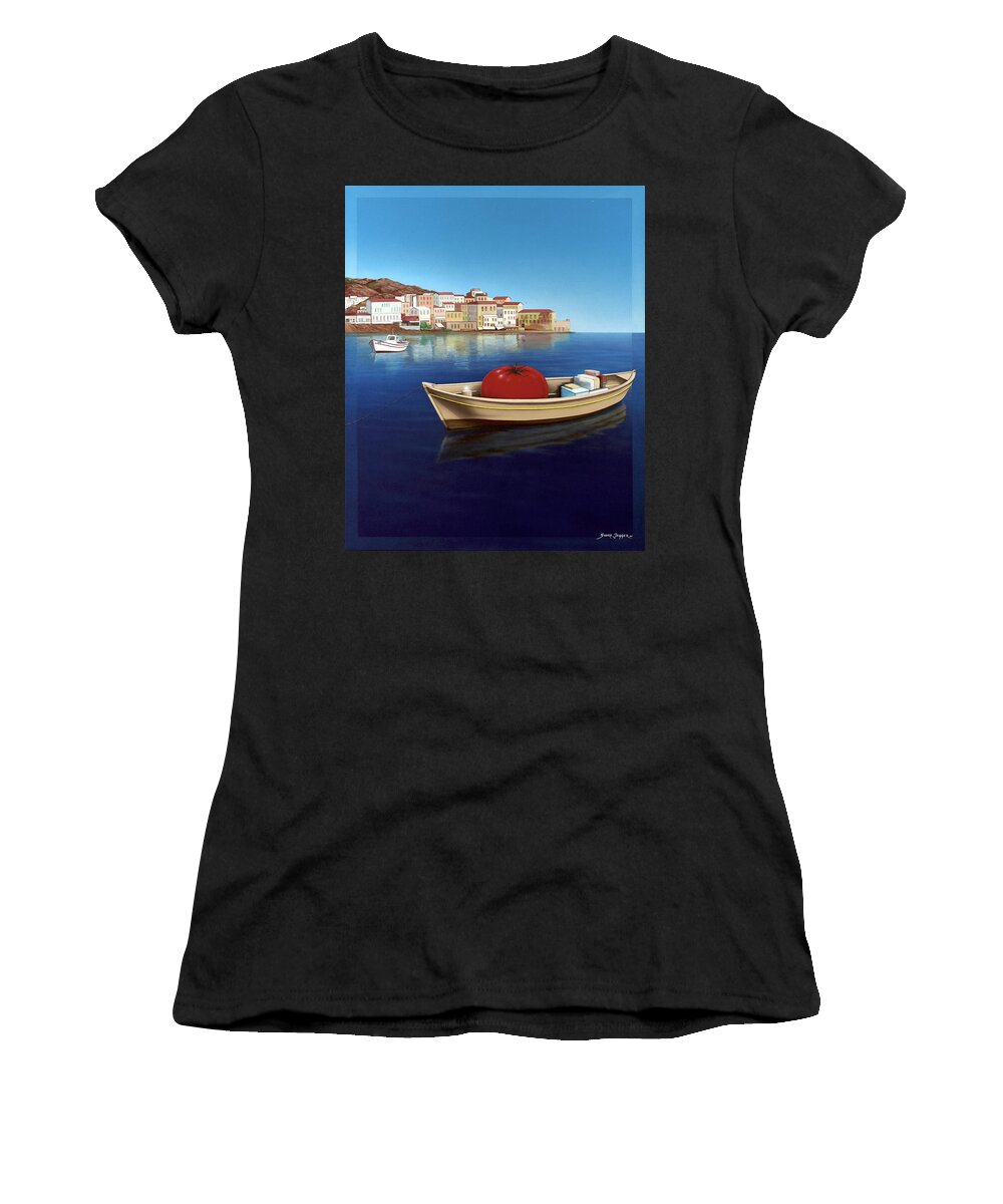 Mediterranean Women's T-Shirt featuring the painting Vine Ripened by Snake Jagger