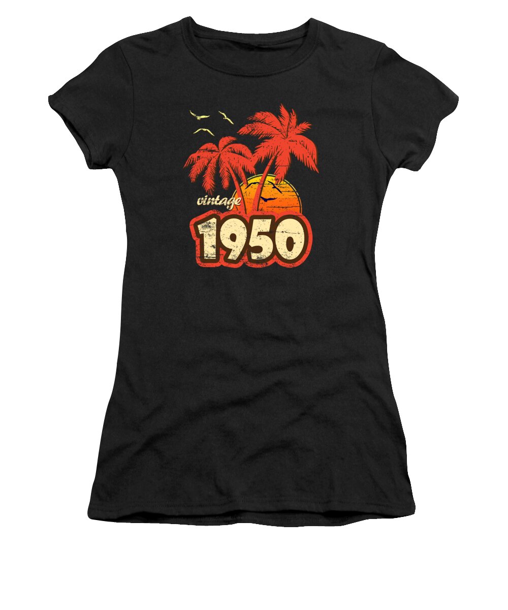 Sun Women's T-Shirt featuring the digital art Vintage Sunset 1950 by Filip Schpindel