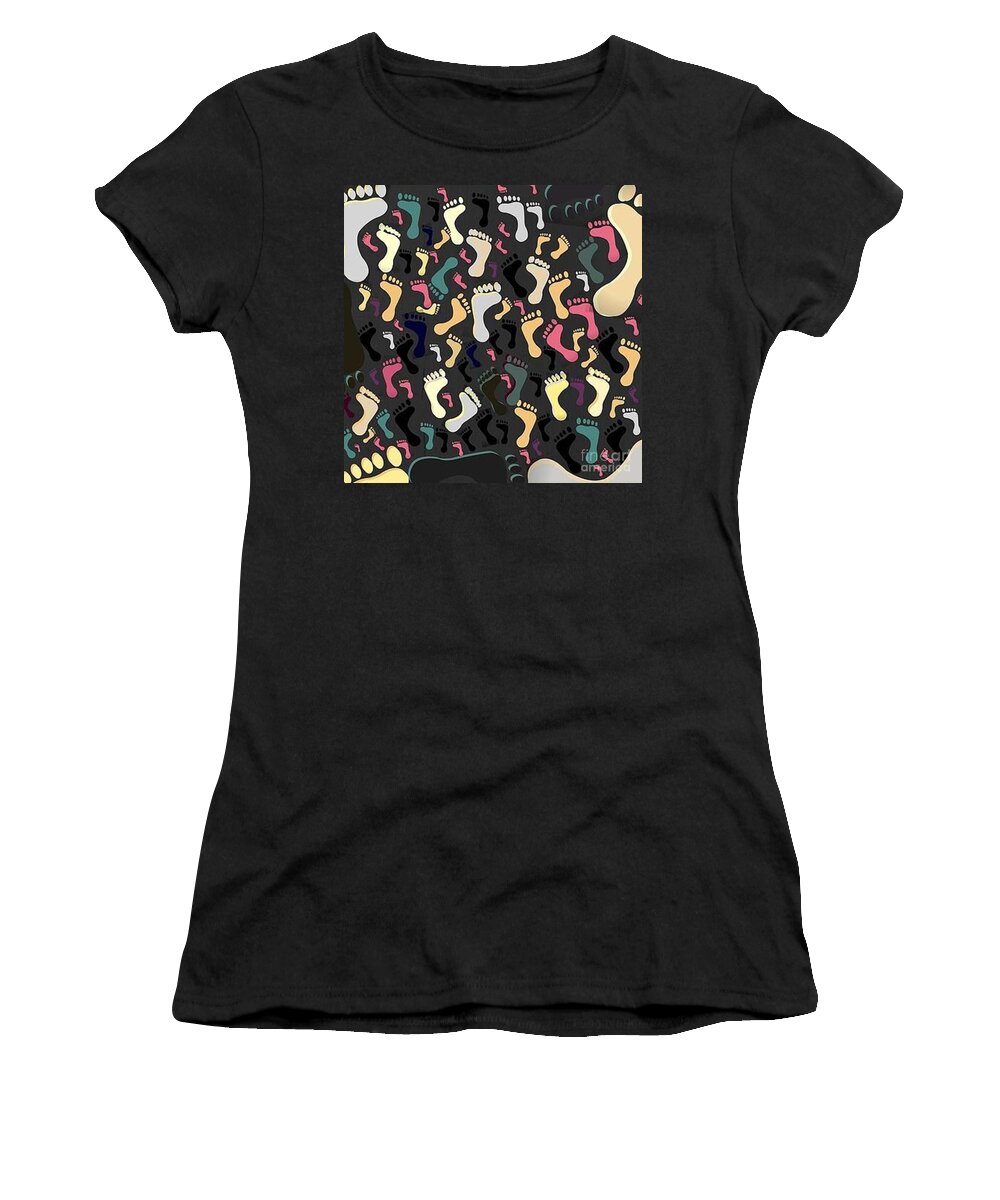 Art For Your Walls Women's T-Shirt featuring the digital art Walk All Over Me by Denise Morgan