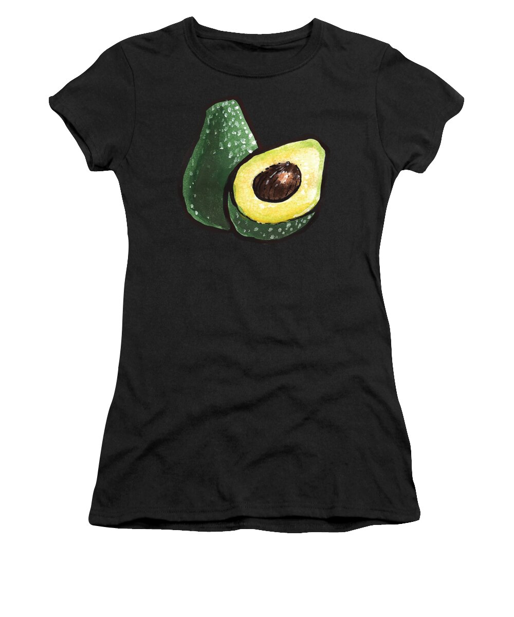 Avocado Women's T-Shirt featuring the digital art Watercolor Avocados by Jacob Zelazny