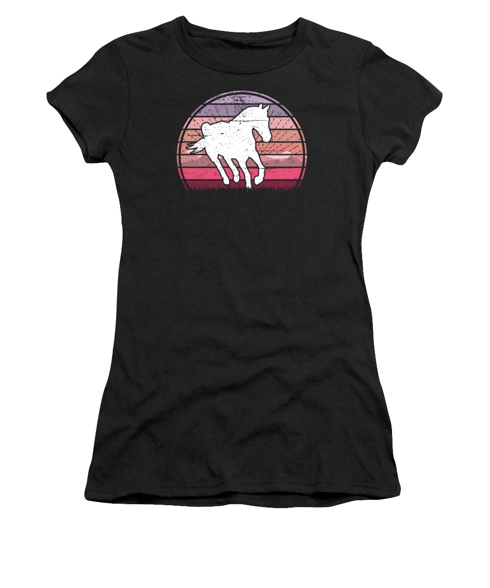 Wild Women's T-Shirt featuring the digital art Wild Horse Pink Sunset by Megan Miller